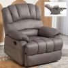 Large Manual Recliner Chair in Fabric for Living Room, Grey