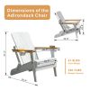 Outdoor Patio HDPE Adirondack Chair, Armrests with Cup Holders & Phone Slots