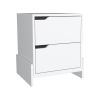 Luss Nightstand, Bedside Table with 2-Drawers