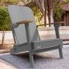 Outdoor Patio HDPE Adirondack Chair, Armrests with Cup Holders & Phone Slots